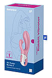 Вібратор кролик Satisfyer Air Pump Bunny 2 з технологією тиску повітря, рожевий, фото 6