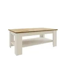 Стіл журнальний кофейний у вітальню з ДСП/МДФ Орлеан Білий/Дуб Вікінг Сокме