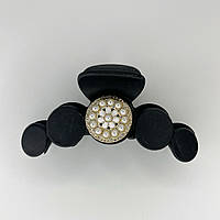 Шпилька для волосся Finding Краб пластиковий для волосся з прикрасою Чорний 10 см х 4 см