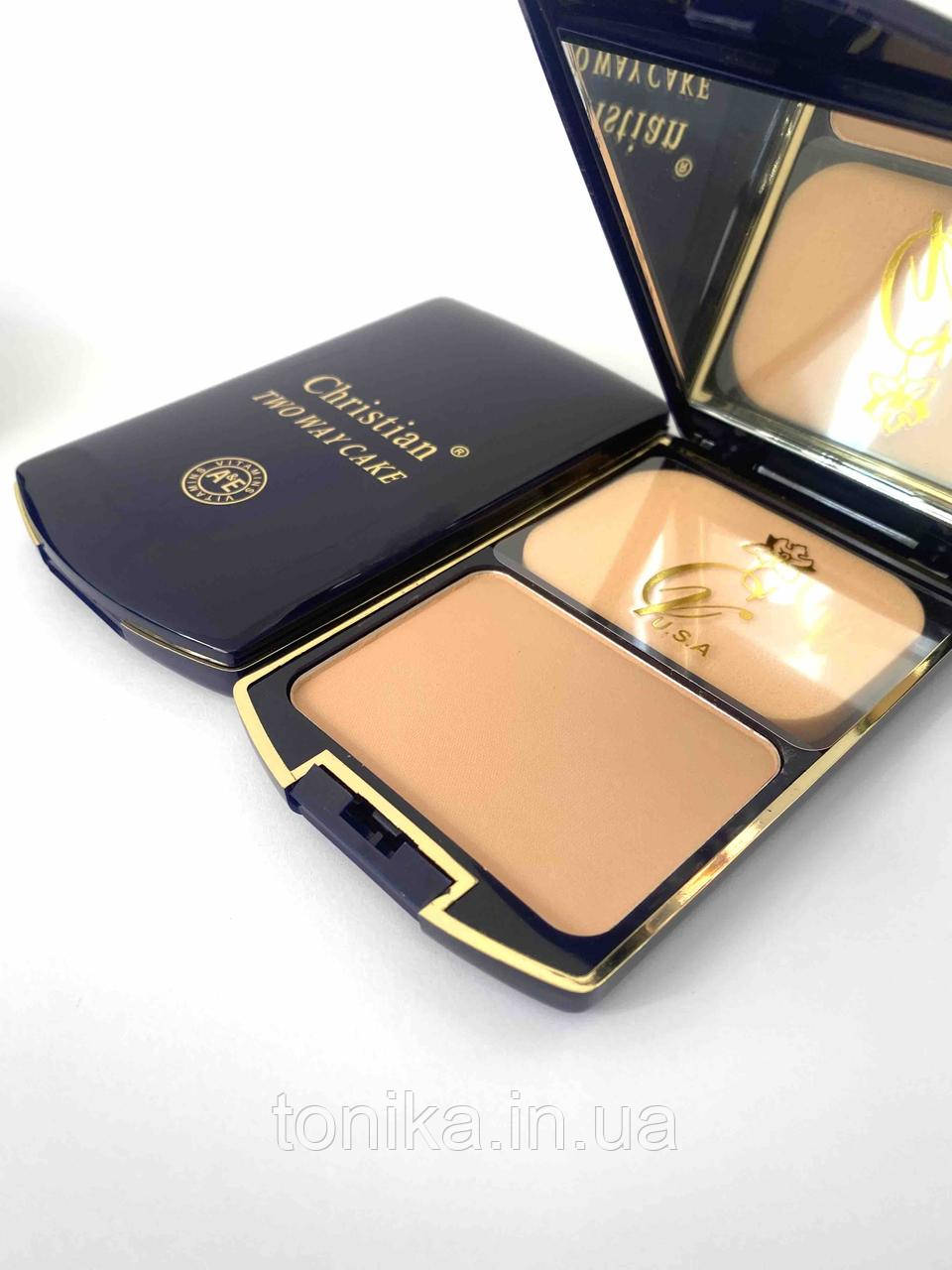 Відправимо навіть 1 шт.! Крем-пудра 2-в-1 Christian №09 Натуральний Песочний c витаминами DM-102B, фото 1