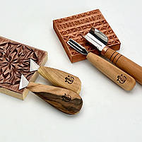 Набір стамесок Адольф Юр'єв для початківця для геометричного різьблення, фото 7