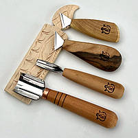 Набір стамесок Адольф Юр'єв для початківця для геометричного різьблення, фото 9
