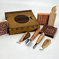 Набір стамесок Адольф Юр'єв для початківця для геометричного різьблення, фото 3