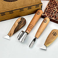 Набір стамесок Адольф Юр'єв для початківця для геометричного різьблення, фото 5