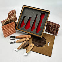 Набір стамесок Адольф Юр'єв для початківця для геометричного різьблення, фото 4