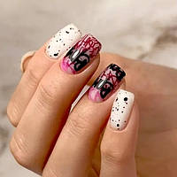 Накладні нігті короткі 24 шт + клей 2 г