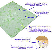 Al Панель стінна 3D об'ємна шпалери в інтер'єр 3д 700х700х4мм Мармур зелений SW-00002441