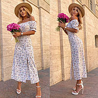 Жіноче ніжне плаття у квітковий принт міді довжини (Норма), фото 9