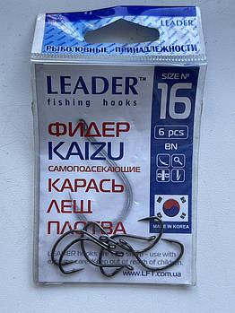 Гачок "LEADER" ФІДЕР KAIZU Bn #16 (6 шт.)