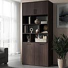Шафа для книг сучасна чотиридверна на 10 відділень Дизайнерські стелажі з полицями з ДСП, фото 3