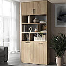 Шафа для книг сучасна чотиридверна на 10 відділень Дизайнерські стелажі з полицями з ДСП, фото 6