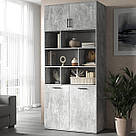 Шафа для книг сучасна чотиридверна на 10 відділень Дизайнерські стелажі з полицями з ДСП, фото 4