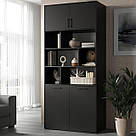 Шафа для книг сучасна чотиридверна на 10 відділень Дизайнерські стелажі з полицями з ДСП, фото 5
