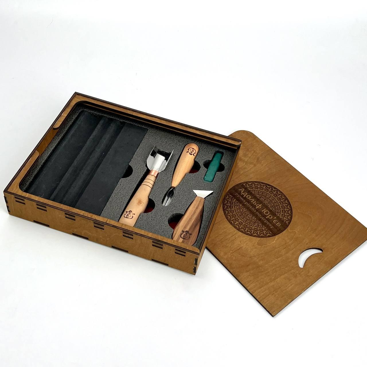 Набір стамесок для геометричного різьблення по дереву АЮ-STRYI Start для початківців, фото 1