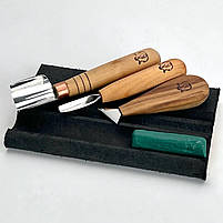 Набір стамесок для геометричного різьблення по дереву АЮ-STRYI Start для початківців, фото 2