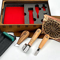 Набір стамесок для геометричного різьблення по дереву АЮ-STRYI Start для початківців, фото 4