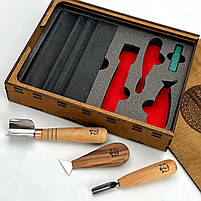 Набір стамесок для геометричного різьблення по дереву АЮ-STRYI Start для початківців, фото 5