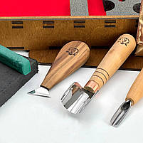 Набір стамесок для геометричного різьблення по дереву АЮ-STRYI Start для початківців, фото 9