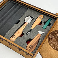 Набір стамесок для геометричного різьблення по дереву АЮ-STRYI Start для початківців, фото 7