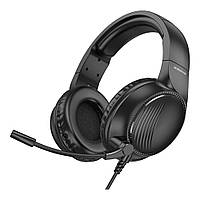 Навушники Borofone BO109 ігрові з мікрофоном, чорні (Jack 3,5 мм/перехідник Jack 3,5 мм (female) х 2*Jack 3,5 мм