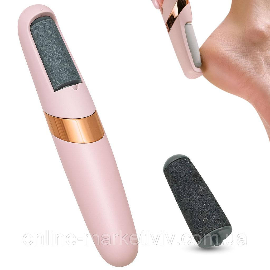 Електрична пемза для ніг + 2 ролика, Flawless Pedi, USB / Апарат для педикюру / Акумуляторна пилка для ніг, фото 1