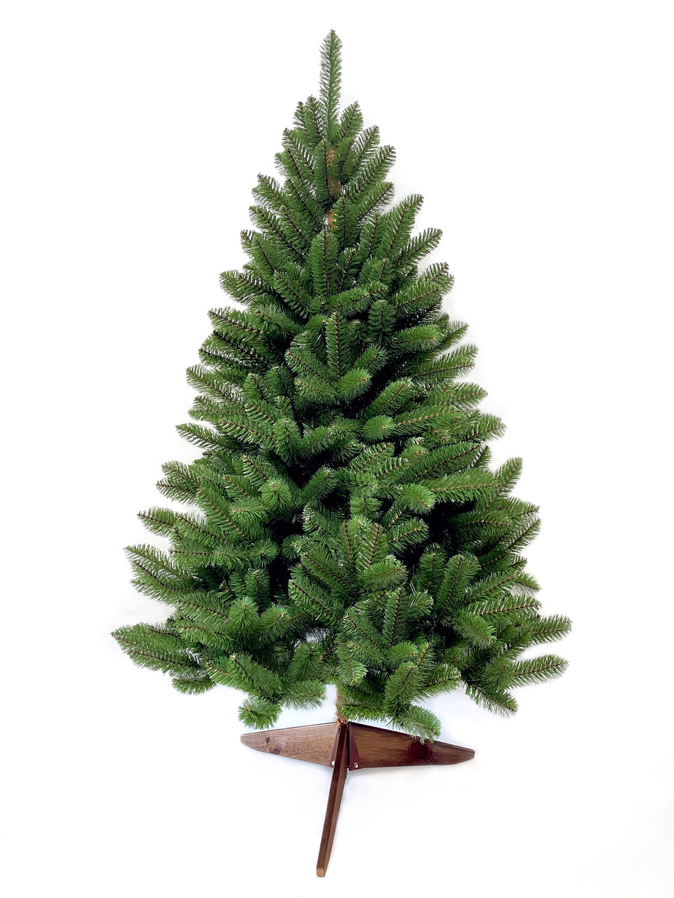 Штучна зелена ялинка 180 см на дерев’яній підставці | Густа новорічна ялинка HVOYA, фото 1