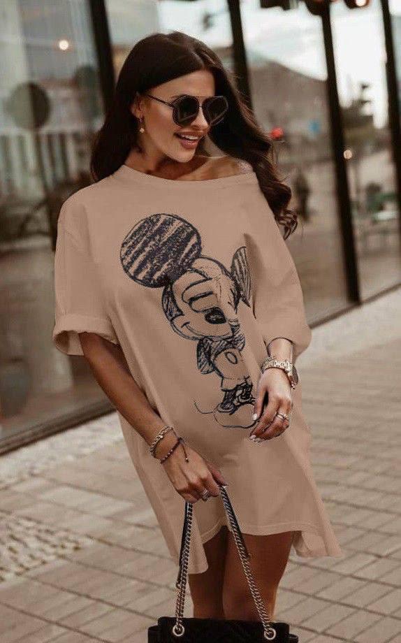 Сукня-футболка жіноча вільного крою у кольорах (Норма і батал), фото 1