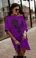 Сукня-футболка жіноча вільного крою у кольорах (Норма і батал), фото 4