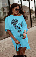 Сукня-футболка жіноча вільного крою у кольорах (Норма і батал), фото 5