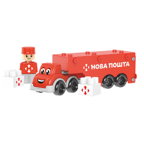 Іграшка Конструктор Фура Нова пошта металевий Технок, фото 1