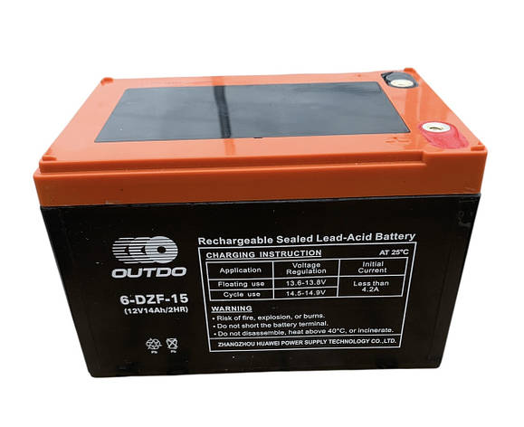 Акумулятор Outdo 12V, 14Ah / 2HR 6-DZF-15 (E-bike, электро вело/скутеры), фото 1
