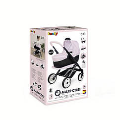 Коляска для ляльки Smoby Maxi-Cosi 3 в 1 Рожева перлина, люлька, коляска для прогулянок (ніжно рожева) 7600253121