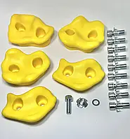 Зачепи для дитячого скеледрому 5 штук, пластикові L-розмір, Жовтий