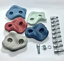 Зачепи для дитячого скеледрому 5 штук, пластикові L-розмір, Пастельний