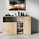 Комод для речей з ящиками і полицями з ДСП Стильні тридверні дизайнерські комоди у вітальню 1400 мм, фото 3