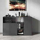 Комод для речей з ящиками і полицями з ДСП Стильні тридверні дизайнерські комоди у вітальню 1400 мм, фото 4