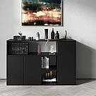 Комод для речей з ящиками і полицями з ДСП Стильні тридверні дизайнерські комоди у вітальню 1400 мм, фото 5