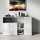 Комод для речей з ящиками і полицями з ДСП Стильні тридверні дизайнерські комоди у вітальню 1400 мм, фото 6