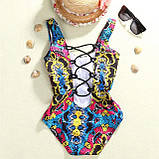 Жіночий суцільний купальник M, 42-44, м'яка чашка, на невисоку дівчину (жінку), можна підлітку, фото 2