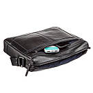 Ділова чоловіча сумка зі шкіри флотар на плече SHVIGEL 11244 Чорна, фото 6