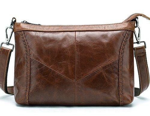 Сумка жіноча шкіряна на одне відділення Vintage 20052 Коричнева, фото 1