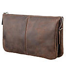 Барсетка чоловіча вінтажна GRANDE PELLE 11145 шкіряна Коричнева, фото 2