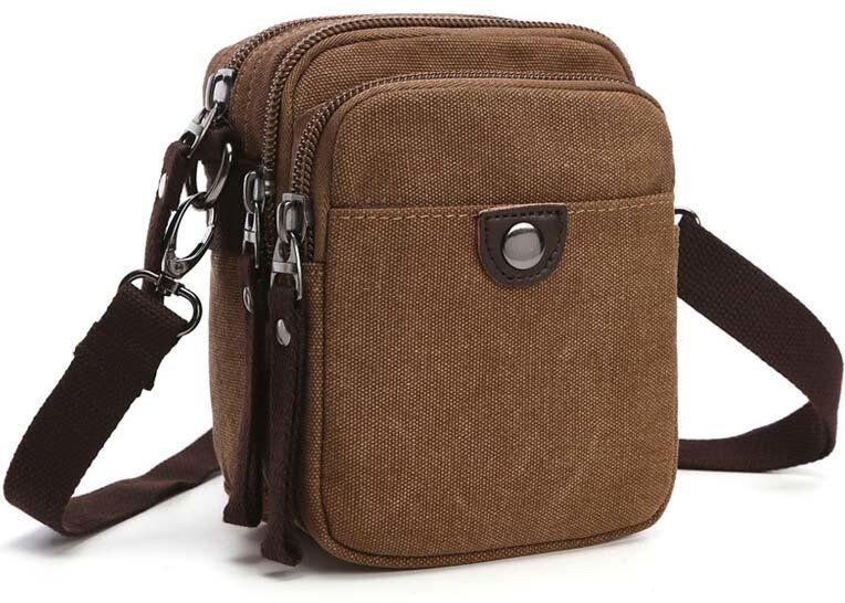 Барсетка текстильна Vintage 20163 Коричнева, фото 1