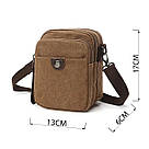 Барсетка текстильна Vintage 20163 Коричнева, фото 4