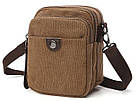 Барсетка текстильна Vintage 20163 Коричнева, фото 7