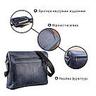 Ділова чоловіча шкіряна сумка на плече SHVIGEL 11249 Синя, фото 4