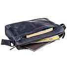 Ділова чоловіча шкіряна сумка на плече SHVIGEL 11249 Синя, фото 5