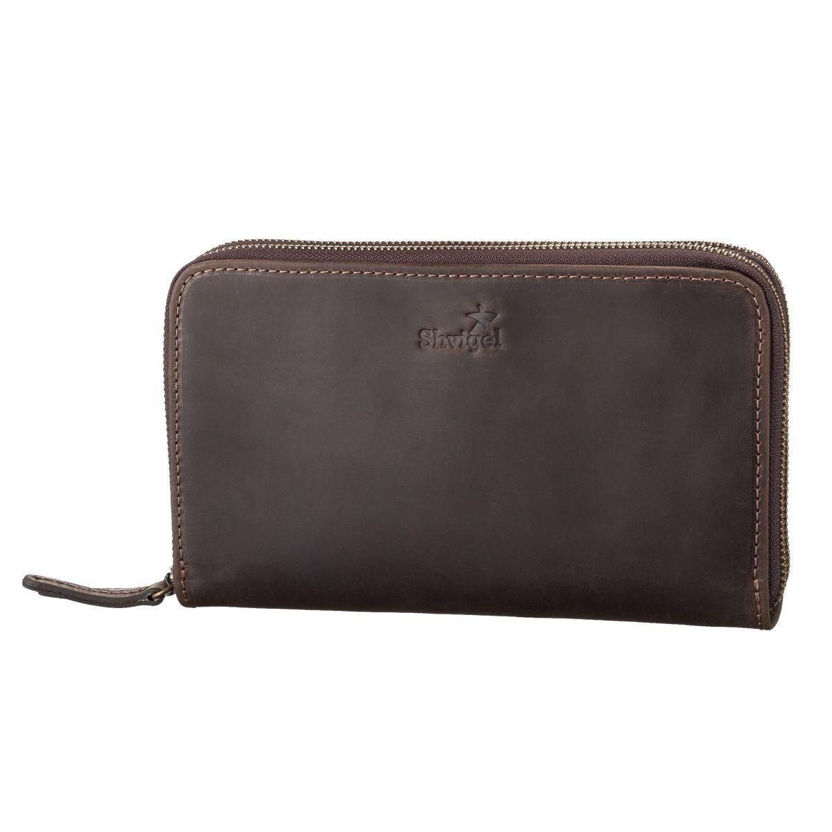 Чоловічий клатч SHVIGEL 11083 шкіряний Коричневий, фото 1