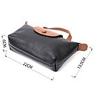 Стильна сумка з цікавим клапаном з натуральної шкіри Vintage 22252 Чорна, фото 3