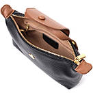 Стильна сумка з цікавим клапаном з натуральної шкіри Vintage 22252 Чорна, фото 7